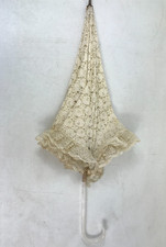 Vintage Cream Lace Parasol w Pearlized Handle Prop/ Theme Wedding