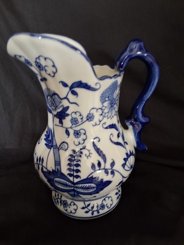 Medium blue white jug in - white,
