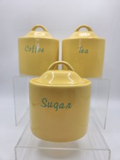 Vintage Taiwan Ceramic Coffee Sugar And Tea Yellow 1997 Retro Vintage