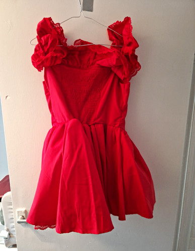 Shein red skater dress off - skater,