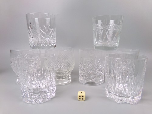 Cut crystal glass tumblers - crystal,