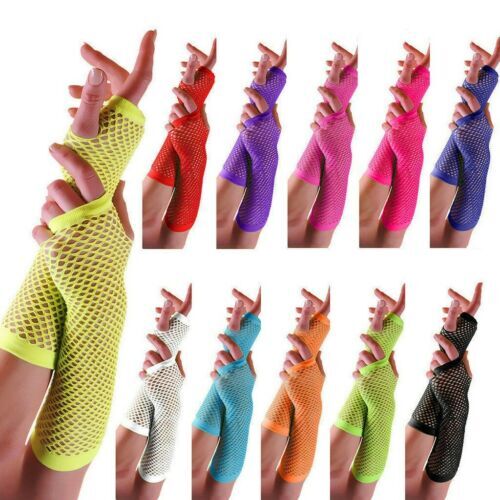 Colour fishnet lace fingerless - fishnet,