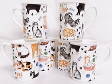 Cats Collage Mugs Set 6 Fine