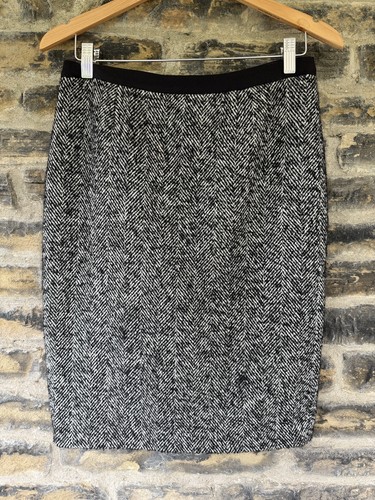 Boden black white herringbone - black,