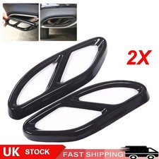 2x Black Exhaust Pipe Tip Cover For Mercedes Benz A B C E Class CLA GLC GLE GLS