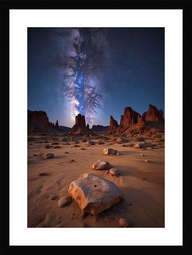 Nostalgic milky way - milky, framed