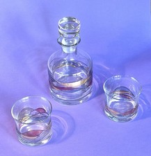 Colourful Glass Decanter & 2