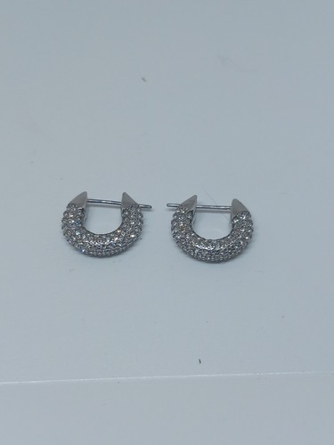 Swarovski silver tone hooped - silver,