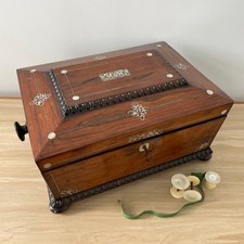 Antique Rosewood Sewing Box
