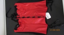 PVC RED  BASQUES+SUSPENDERS    SIZE   38B   RETAIL £39.99   NEW           C 2