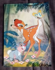 Vintage Bambi Walt Disney 1970s 3D lenticular postcard very good condition