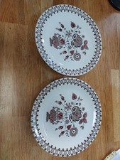 Johnson Brothers Old Granite Jamestown Brown Dinner Plates 10" Set of 4