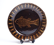 Mararaba (Maraba) Pottery Nigeria - Abuja Style Plate with Fish - Danlami Aliyu?
