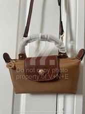 Longchamp Mini Cosmetic Fawn Wallet Handbag + adjustable strap + removable pouch