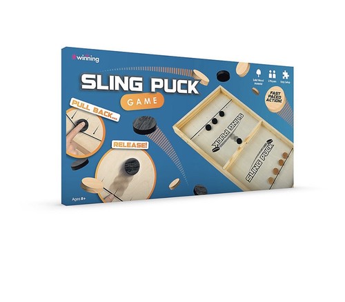 Wooden sling puck game - puck,