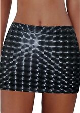 HOT& SEXY MIX LENGTH BLACK HOLOGRAM WET LOOK  BODY CONE MICRO MINI SKIRT 