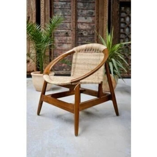 Handcrafted teak cane lounge - teak,