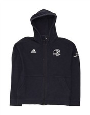 ADIDAS Mens Leinster Rugby Graphic Zip Hoodie Sweater Large Navy Blue NB08