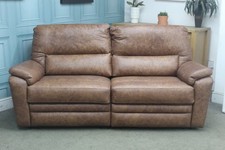 PARKER KNOLL HAMPTON ELECTRIC L2 SEATER SOFA IN OXFORD CEDAR LEATHER RRP £3785.