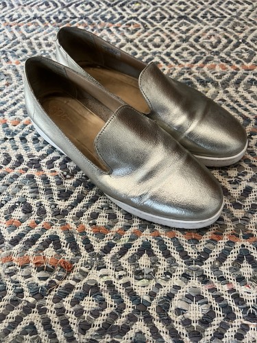 Silver leather mules slip - , on