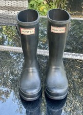 Children's Hunter Original Black High Gloss Wellies Size 10 UK