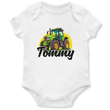 Personalised Tractor Babygrow Baby Farming agriculture farm machinery vehicle...