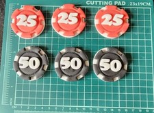  6 edible Poker Chips, Cake