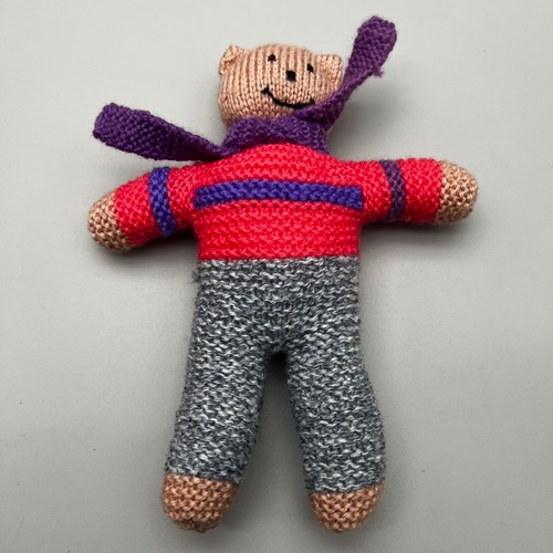 Hand knitted teddy - knitted,