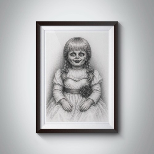 Annabelle horror doll sketch - annabelle,
