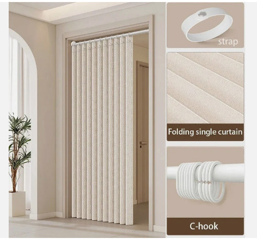 Pvc folding door oak effect - pvc,