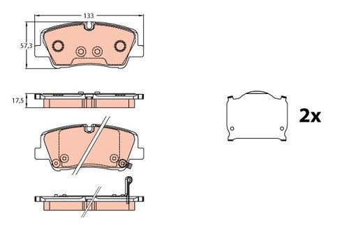 New brake pad set disc - pad,
