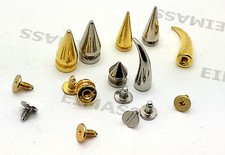 Screw Back Spike Cone Rivet, Bullet, Tiger Claw Studs, Fashion Accessory, 2168 