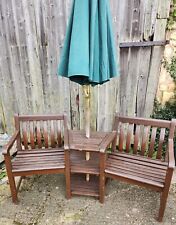 vintage garden bench Corner Love Seat With Umbrella 