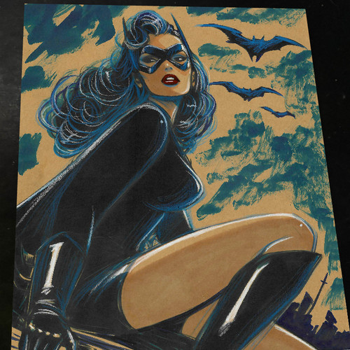 Batgirl art print signed - print,