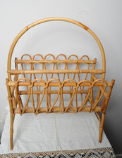 Vintage Rattan Magazine Rack |