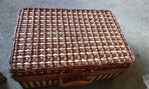 Wicker picnic vintage basket - wicker,