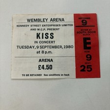 KISS - Wembley Arena - Original concert ticket stub 1980