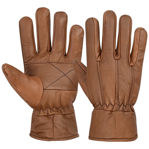 Men leather winter gloves - leather,