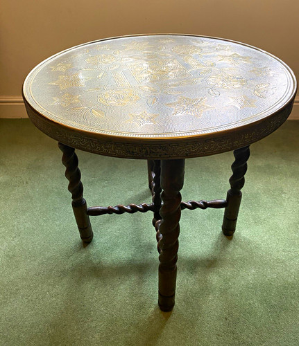 Antique round side table - antique,