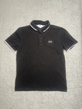 Boys Black Hugo Boss Polo
