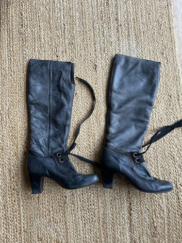 Leather knee high - , vintage
