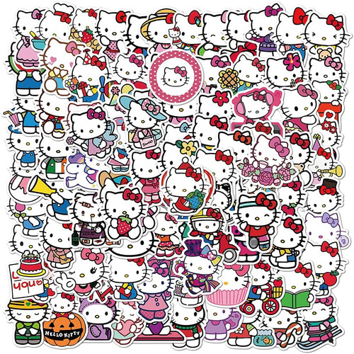 100pcs hello kitty stickers - kitty,
