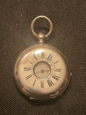 Antique Half Hunter Pocket Watch Silver by T.P.Birts of Woolwich London