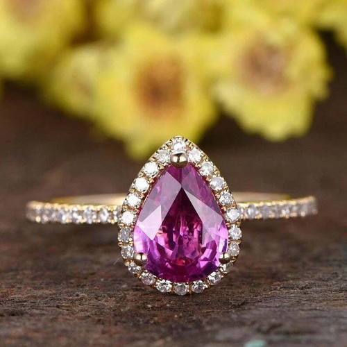 Pear real pink - ct, sapphire