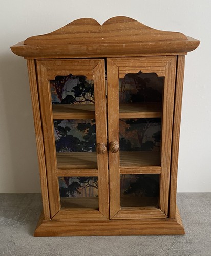 Vintage wood display curio - display,