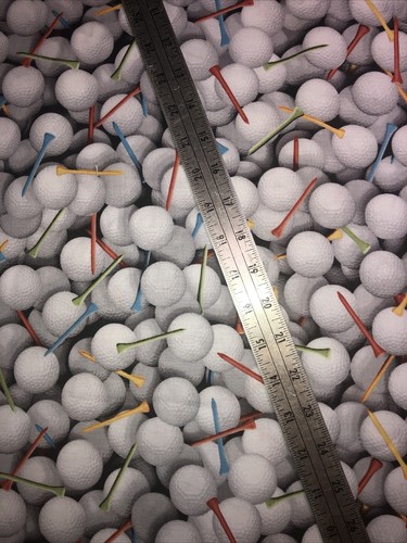 White golf balls and - white, tees