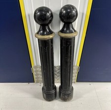 Pair Wooden Bollards Posts Black Gold Decorative