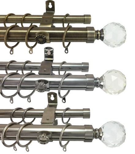 28mm metal double curtain pole - double,