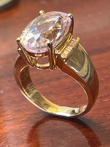 Heavy 18ct gold - kunzite, &