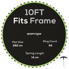 SPORTNOW Trampoline Mat w/ V-Hooks Green, Refurbished